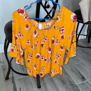 Yellow floral shirt